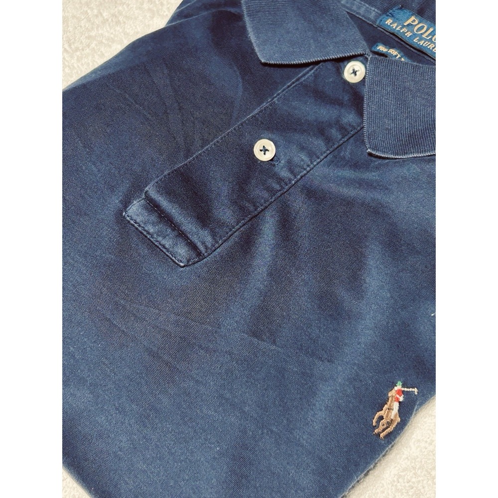 Polo Ralph Lauren Polo Shirt Men Size LT Pima Soft Touch Navy Flesh Pony - Picture 1 of 9